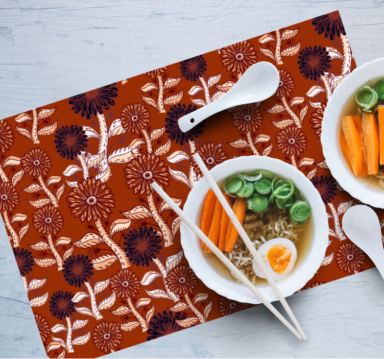 Originele placemat met bloemenpatroon tafelgerei - TenStickers