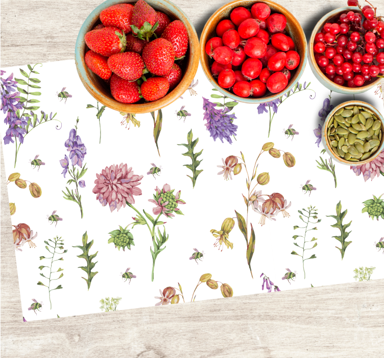 Originele placemat met bloemig botanisch motief - TenStickers