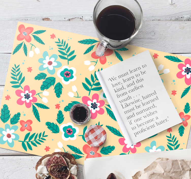 Originele placemat met bloemmotief ontwerp - TenStickers