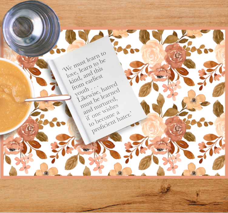 Originele placemat met bloemmotief tafelsetting - TenStickers