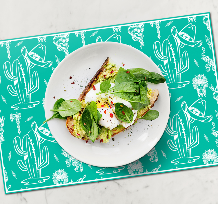 Originele placemat met cactuspatroon overlay - TenStickers