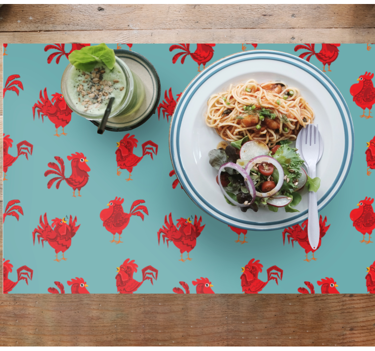 Originele placemat met charmant kippenpatroon - TenStickers