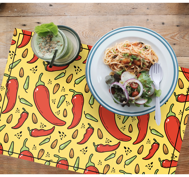 Originele placemat met chilipeperpatroon - TenStickers