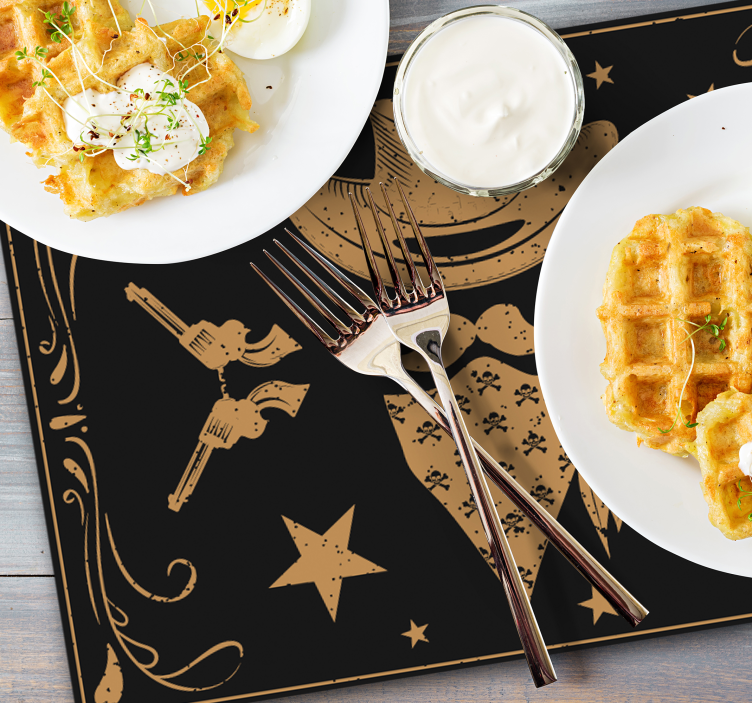 Originele placemat met cowboythema elementen - TenStickers