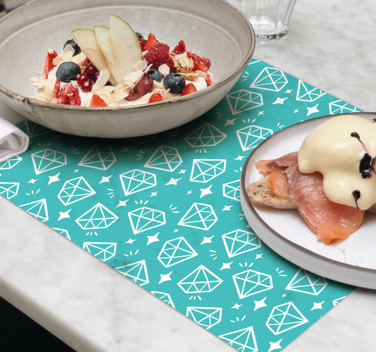 Originele placemat met diamantpatroon achtergrond - TenStickers