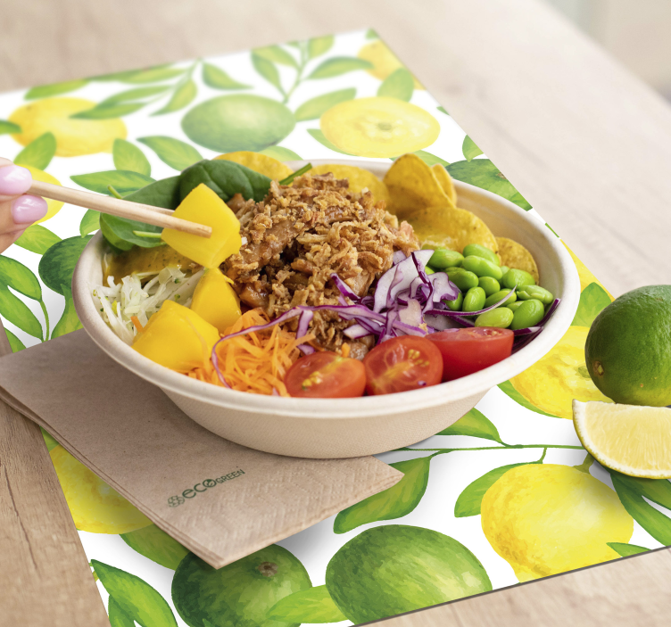 Originele placemat met een fris citruspatroon - TenStickers