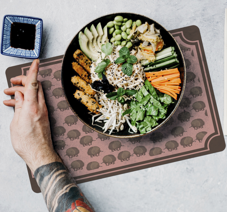 Originele placemat met egelpatroon oppervlak - TenStickers