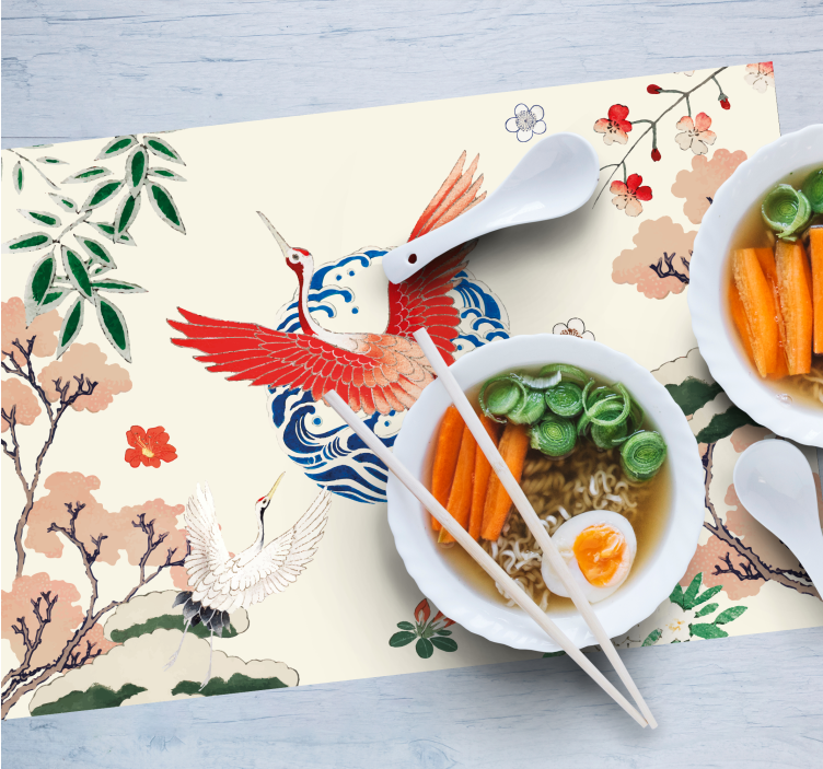 Originele placemat met elegant kraanvogelmotief - TenStickers