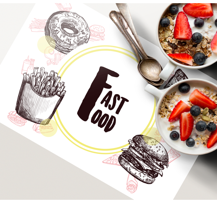 Originele placemat met fast food illustraties - TenStickers
