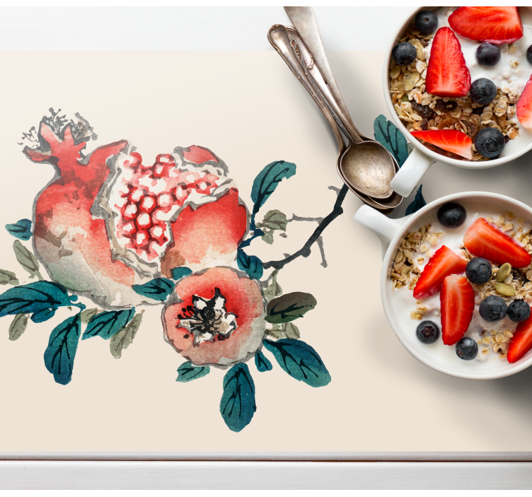 Originele placemat met granaatappelbloemenontwerp - TenStickers