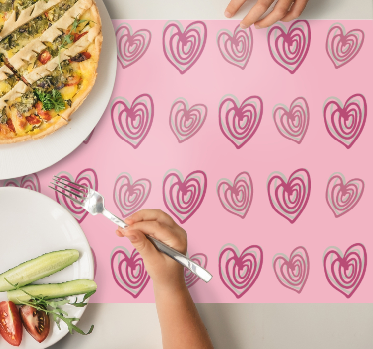 Originele placemat met hartjespatroon - TenStickers