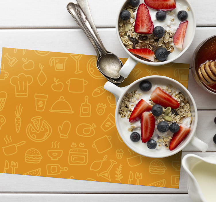Originele placemat met keukeniconen patroon - TenStickers