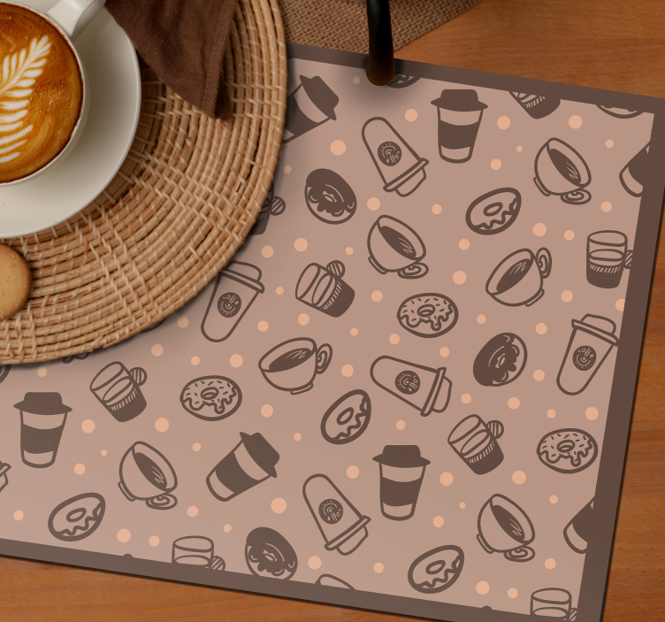 Originele placemat met koffiemokpatronen - TenStickers
