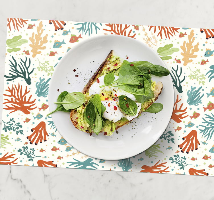 Originele placemat met levendig koraalmotief - TenStickers