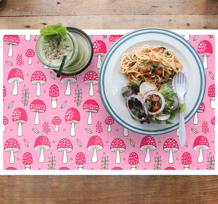Originele placemat met levendig paddenstoelenmotief - TenStickers