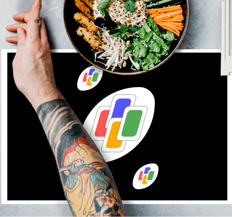 Originele placemat met levendige geometrische figuren - TenStickers