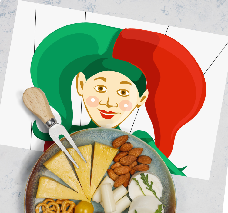 Originele placemat met nar karakterillustratie - TenStickers