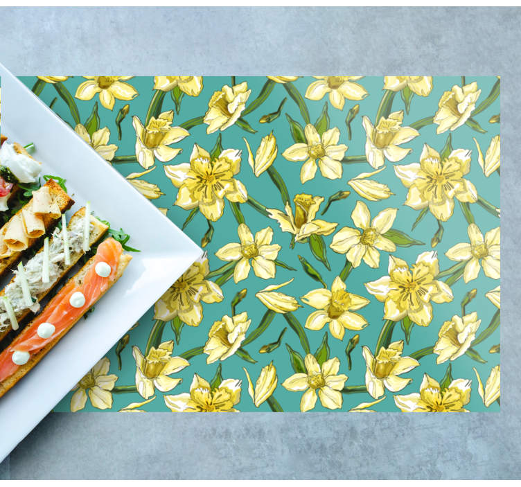 Originele placemat met narcissenbloem patroon - TenStickers