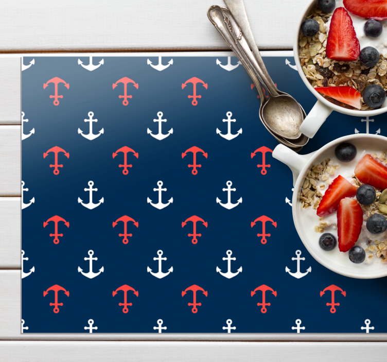 Originele placemat met nautisch ankerpatroon - TenStickers