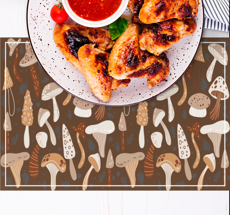 Originele placemat met paddenstoelenpatroon - TenStickers