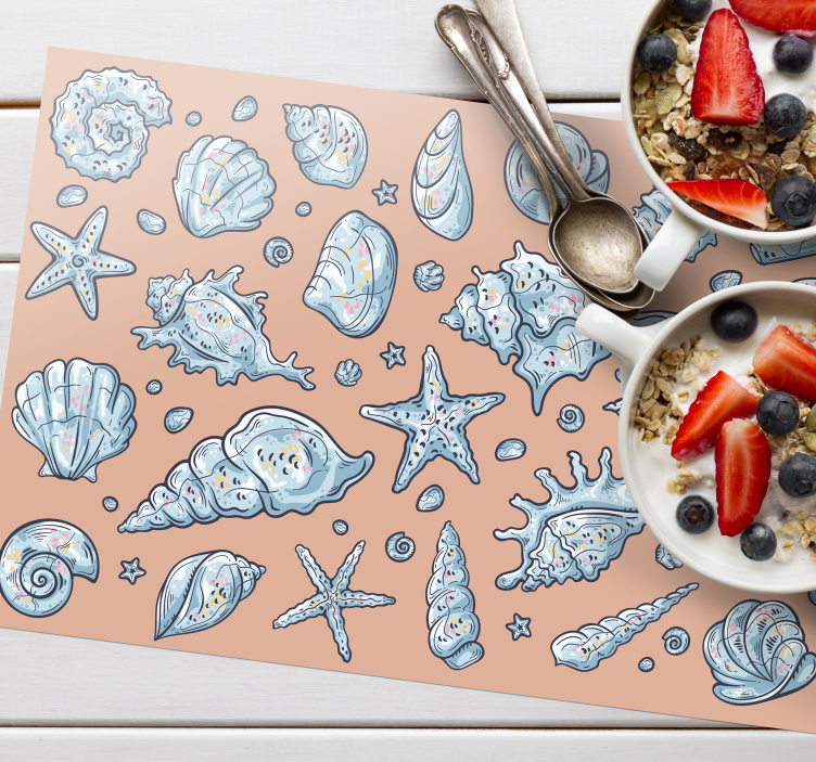 Originele placemat met schelpenpatroon presentatie - TenStickers
