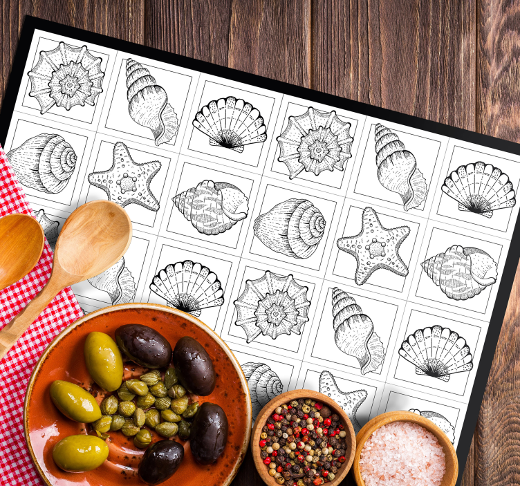 Originele placemat met schelpjesmotief - TenStickers