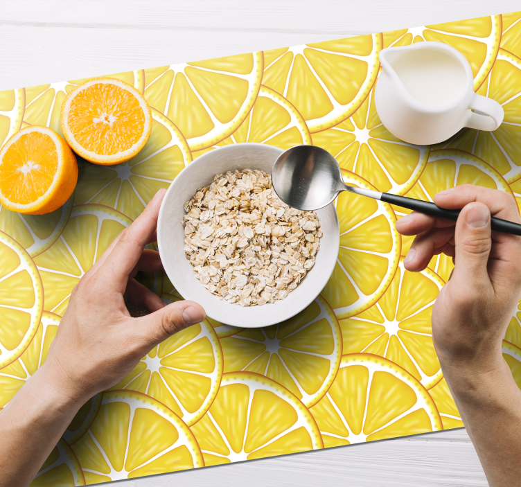 Originele placemat met vers citroenpatroon - TenStickers