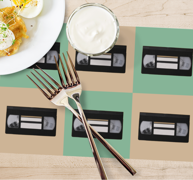 Originele placemat met vintage vhs tape patroon - TenStickers