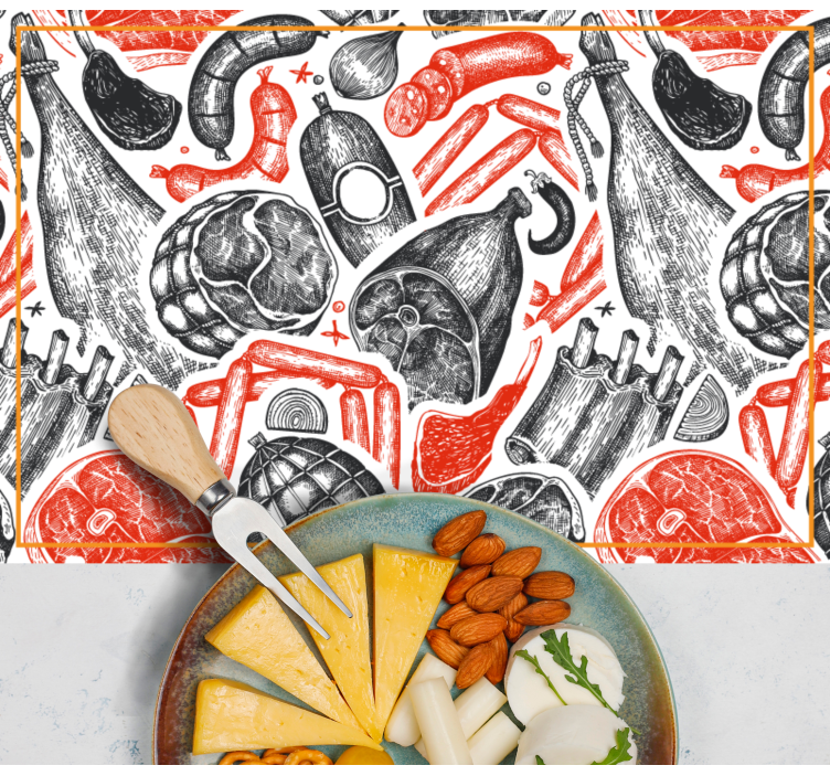 Originele placemat met voedselillustraties patroon - TenStickers