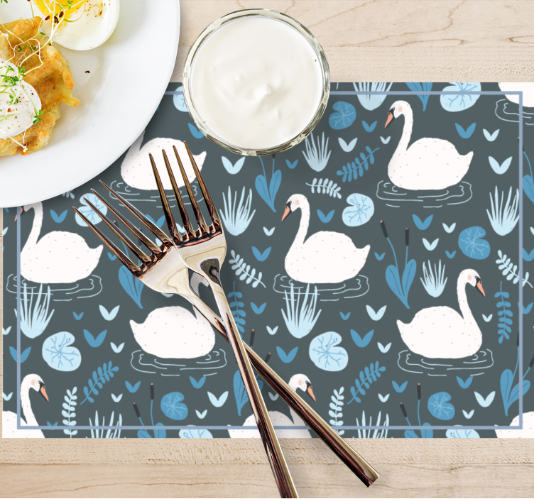 Originele placemat met zwanenpatroon - TenStickers