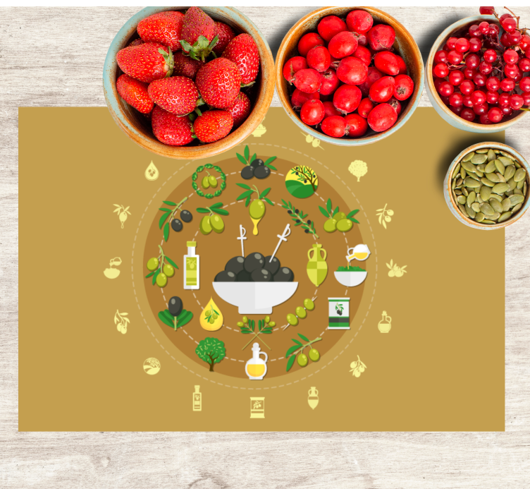 Originele placemat olive bowl arrangement - TenStickers