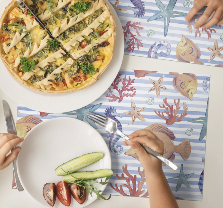 Originele placemat onderwater thema tafelsetting - TenStickers