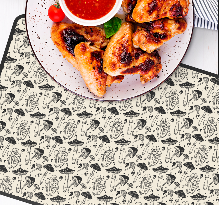 Originele placemat paddenstoelenpatroon - TenStickers