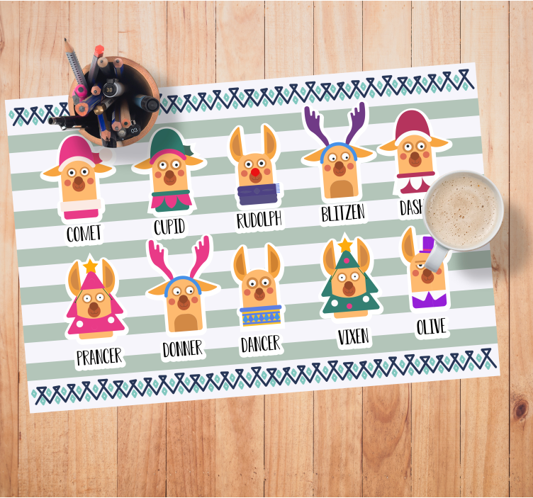 Originele placemat rendier karakter collectie - TenStickers