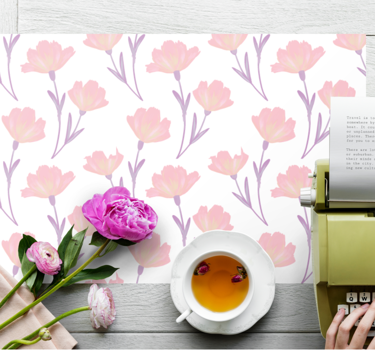 Originele placemat roze bloemenconcept - TenStickers