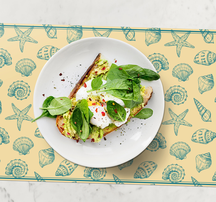 Originele placemat schelpenmotief servies - TenStickers