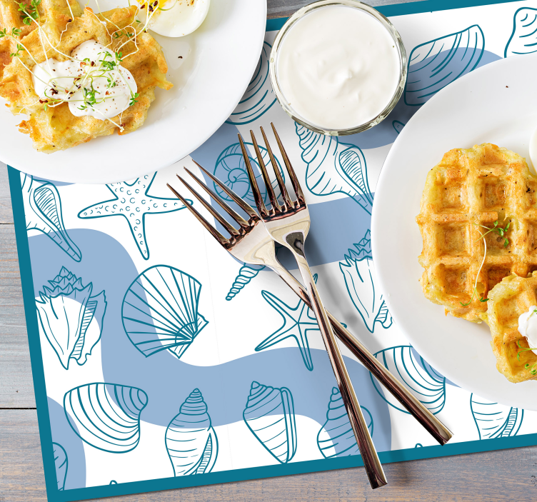 Originele placemat schelpjespatronen collectie - TenStickers