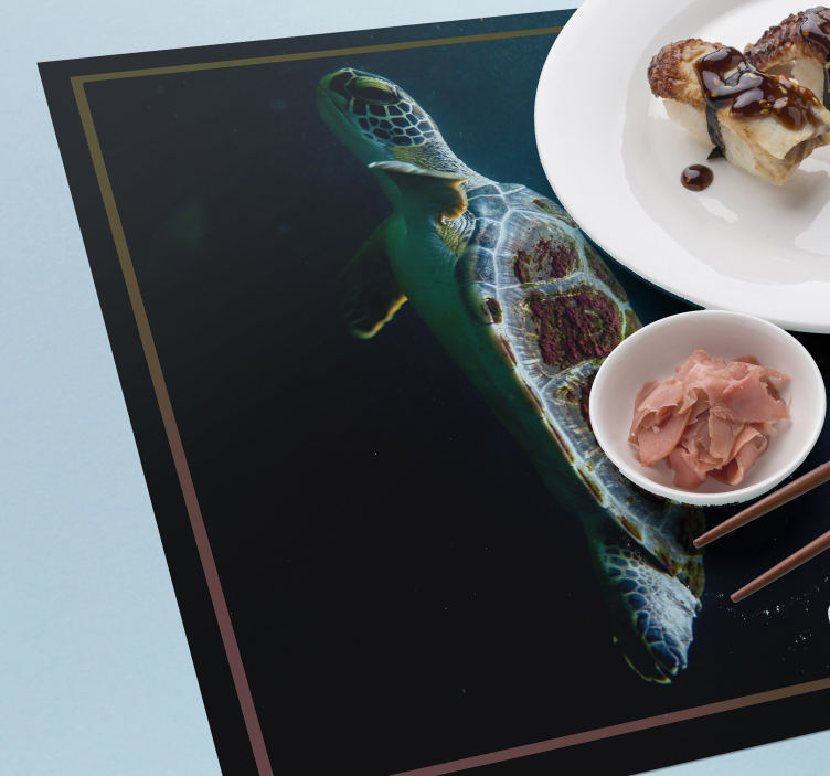 Originele placemat schildpad aquatisch landschap - TenStickers