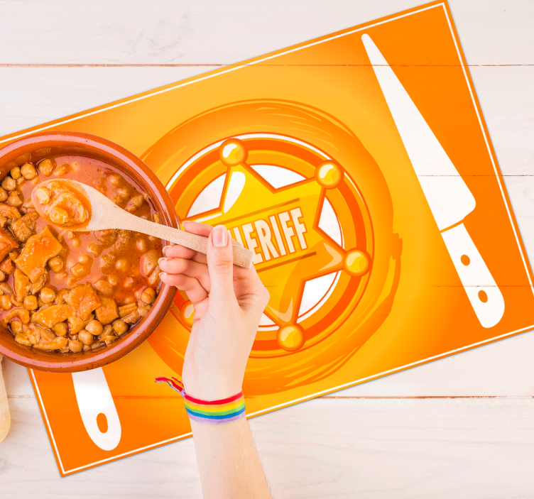 Originele placemat sheriff ster thema - TenStickers