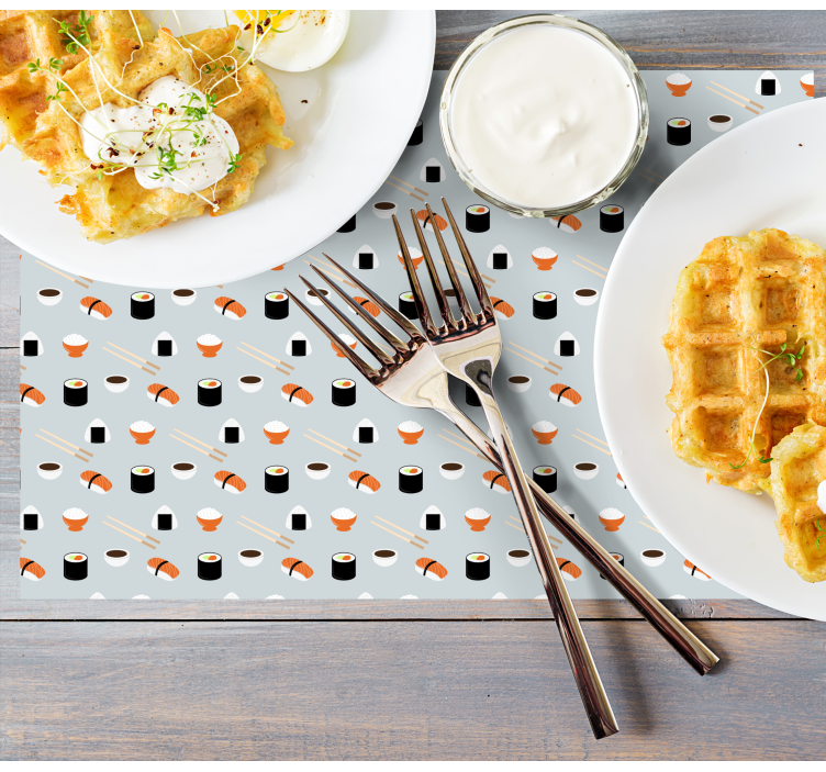 Originele placemat sushi patroon kunst - TenStickers