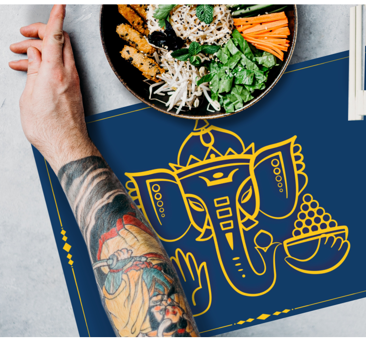 Originele placemat traditioneel ganesha motief - TenStickers