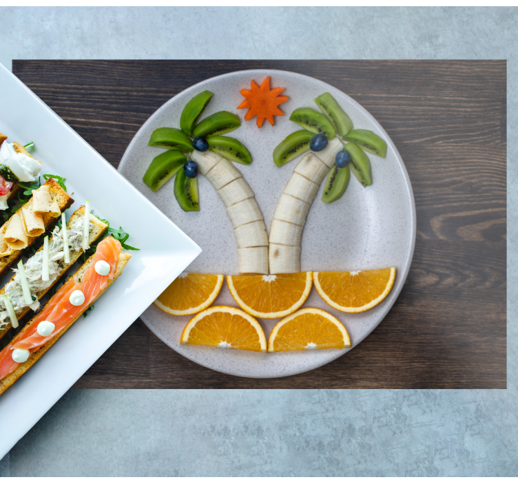 Originele placemat tropisch fruit arrangement - TenStickers