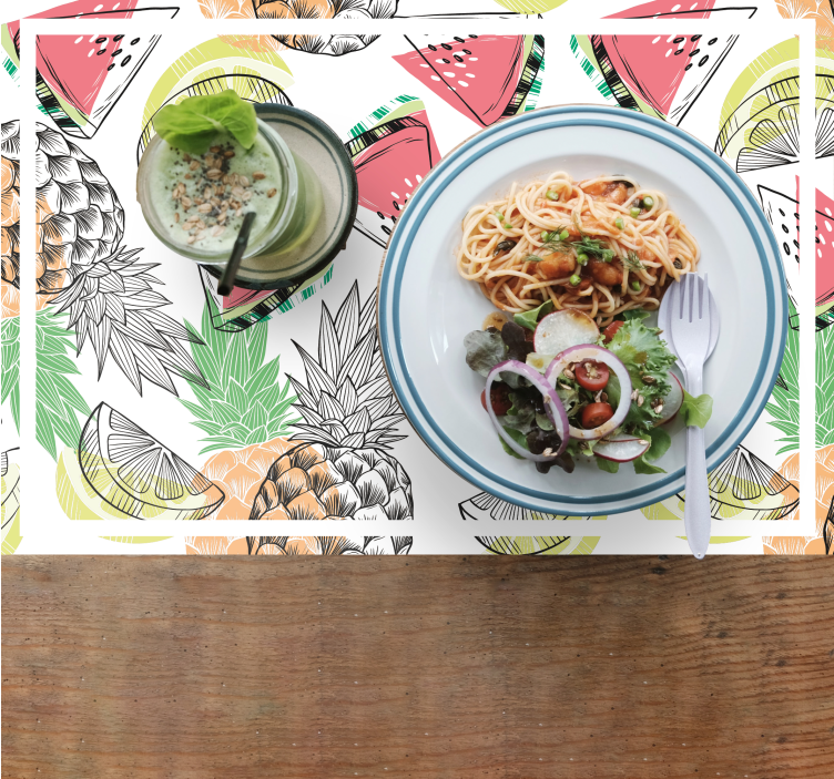 Originele placemat tropisch fruitpatroon - TenStickers