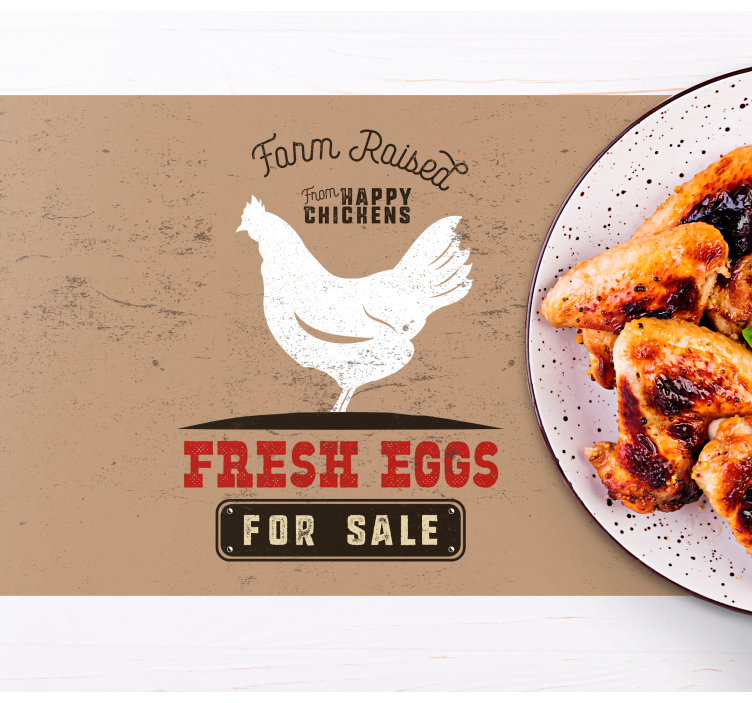 Originele placemat verse boerderijkip - TenStickers