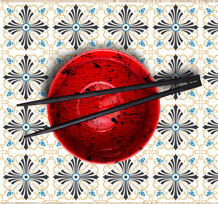 Originele placemat vibrant karmijnrode kom - TenStickers