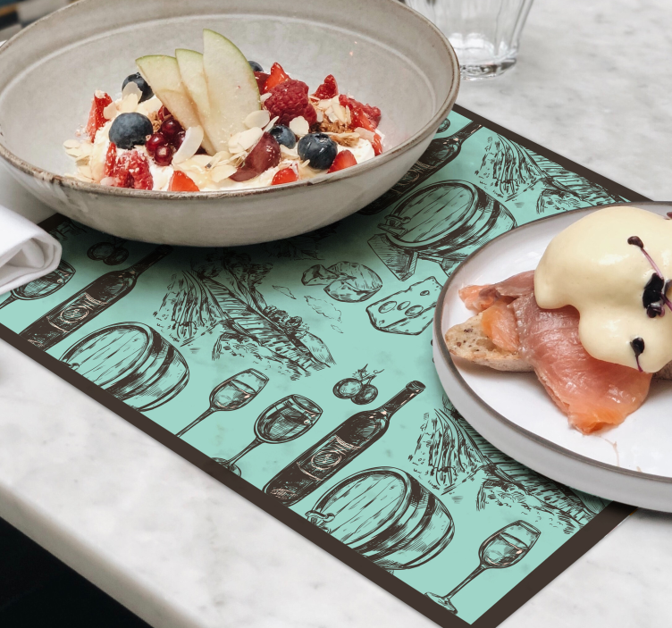 Originele placemat vintage keuken elementen - TenStickers