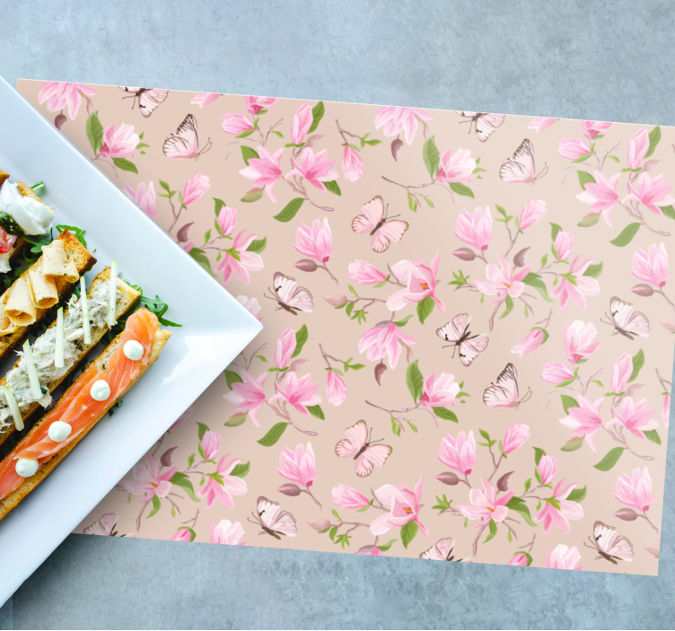 Originele placemat vlinder bloemmotief - TenStickers