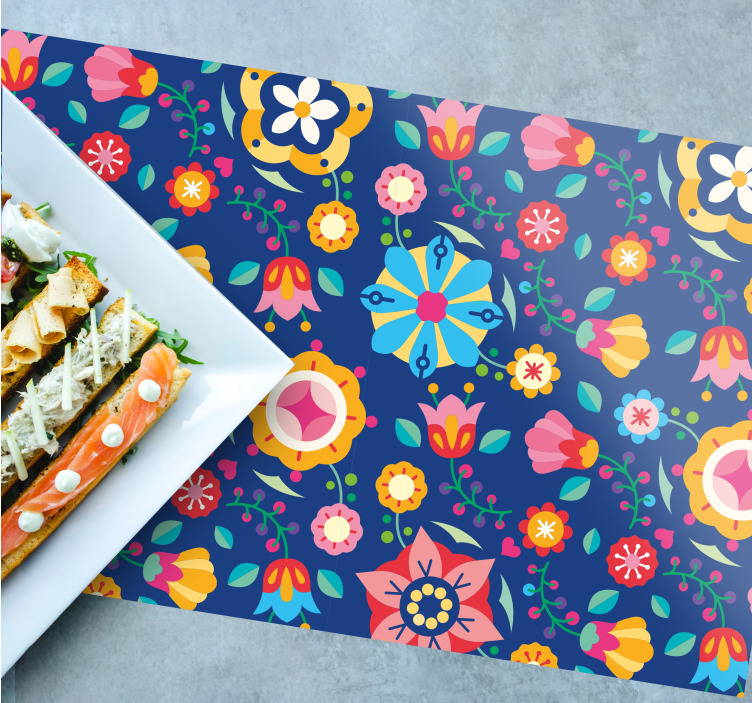 Originele placemat vrolijk bloemconcept - TenStickers