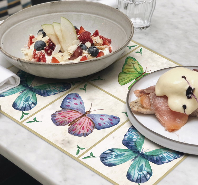 Originele placemat vrolijke vlinder compositie - TenStickers