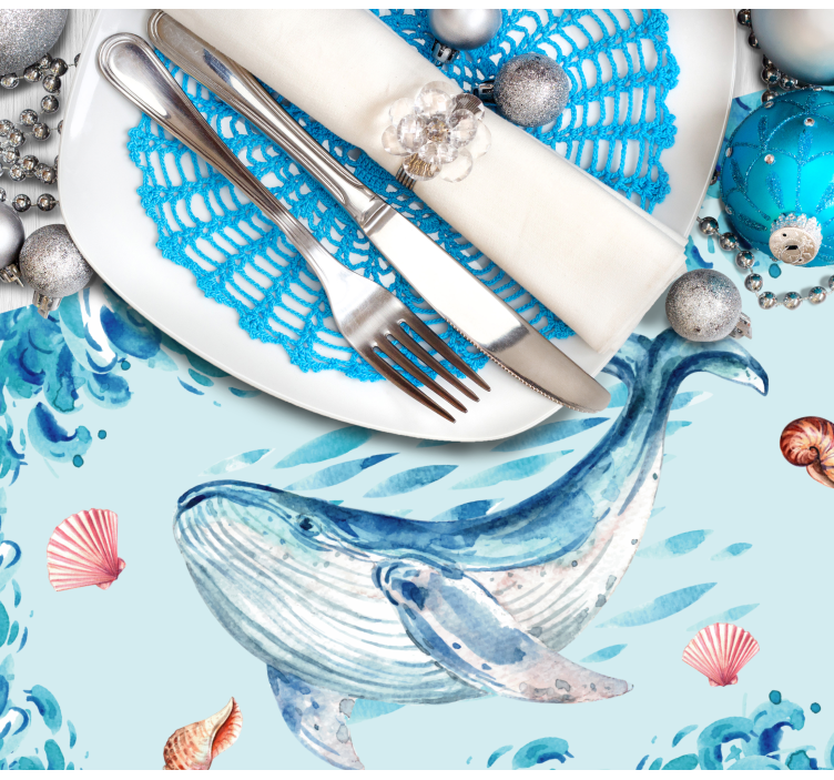 Originele placemat walviszeeelementen - TenStickers